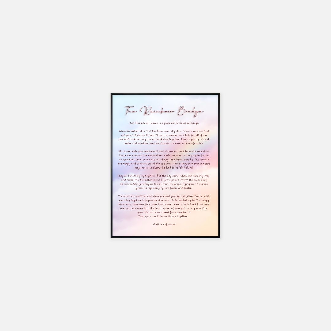 The Rainbow Bridge Poem 12x16 Poster